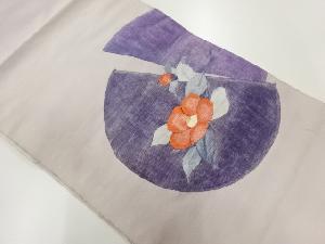 アンティーク　すくい織椿模様織出し袋帯（材料）